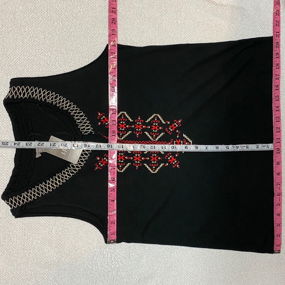 J. Jill Black Tank w/ Embroidered Detail NWT - Picture 6 of 6